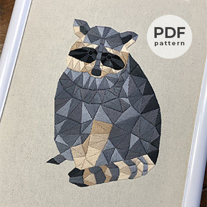 raccoonページ Racoon Embroidery Pattern (Digital Download) | wolfratsen