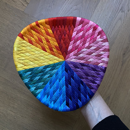Carreau rainbow finished embroidery hoop