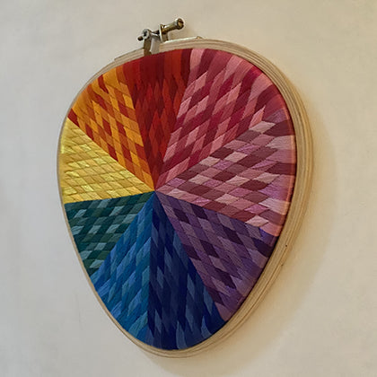 Carreau rainbow finished embroidery hoop