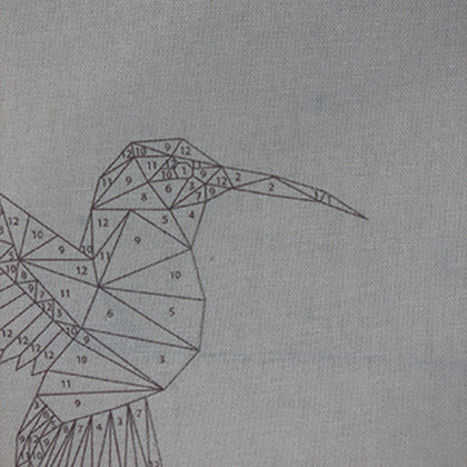 Hummingbird printed pattern on fabric