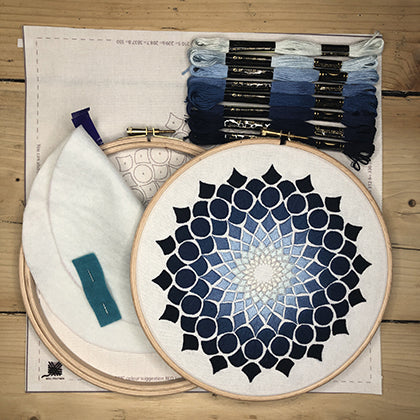 Kaleidoscope OG blue embroidery kit