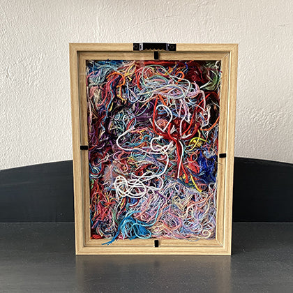 Messy floss framed finished piece (1)