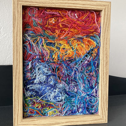 Messy floss framed finished piece (1)