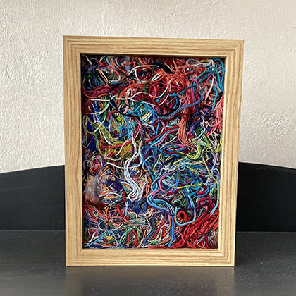 Messy floss framed finished piece (2)