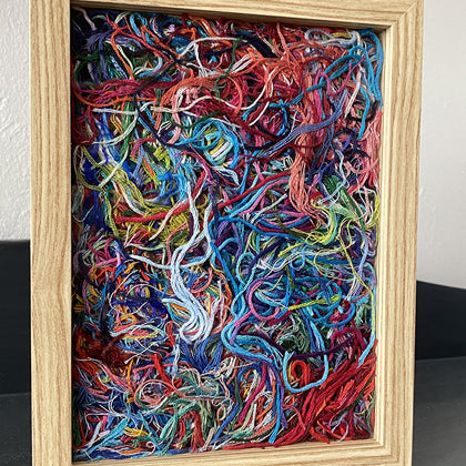 Messy floss framed finished piece (2)