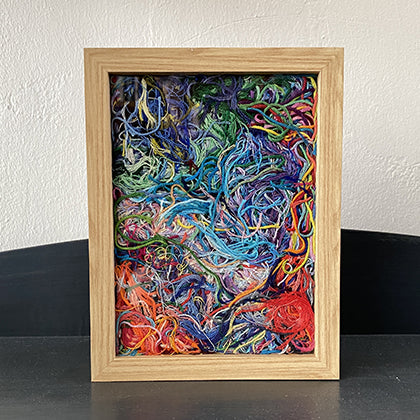 Messy floss framed finished piece (3)