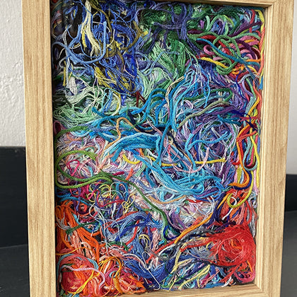 Messy floss framed finished piece (3)