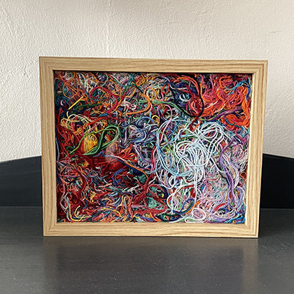 Messy floss framed finished piece (4)