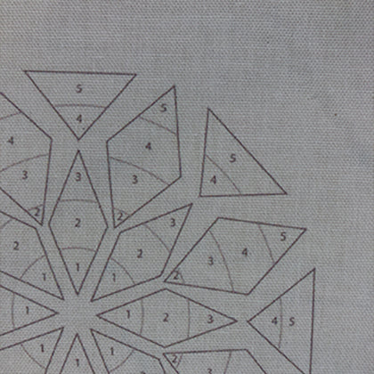 Mosaic printed pattern on fabric