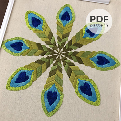 Peacock mandala PDF pattern