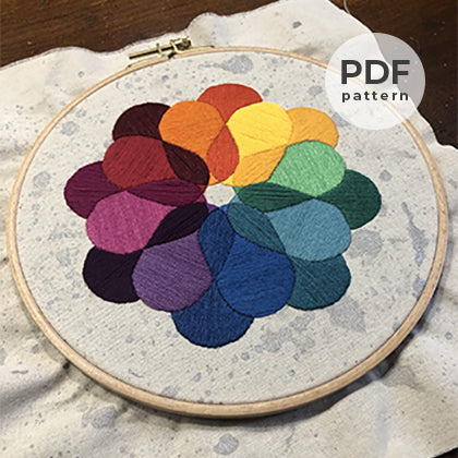 Rainbow flower PDF pattern