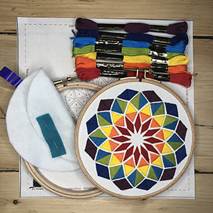 Rhombus rainbow embroidery kit