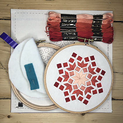 Rectangle red embroidery kit