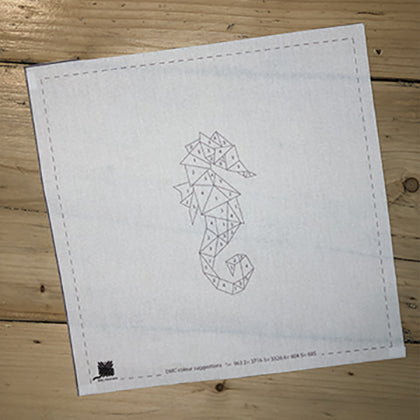 Seahorse printed pattern on fabric