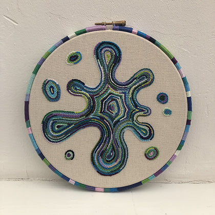 Spetter chain stitch finished embroidery hoop