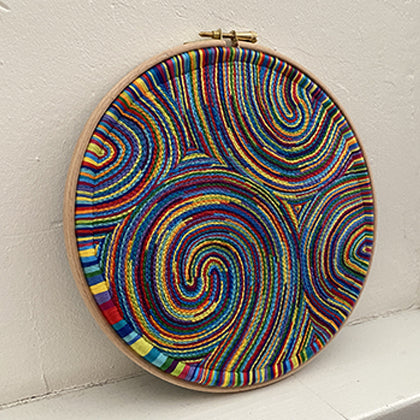 Val rainbow finished embroidery hoop