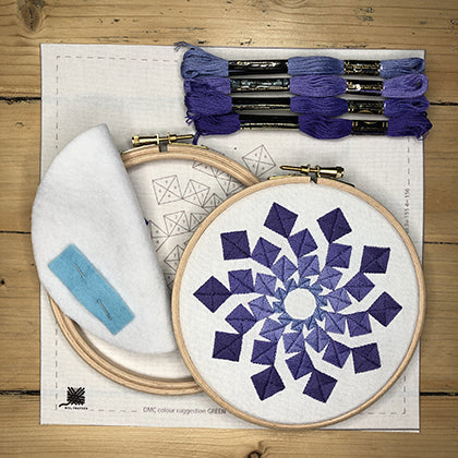 Vier purple embroidery kit